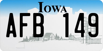 IA license plate AFB149