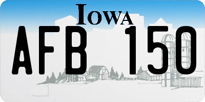 IA license plate AFB150