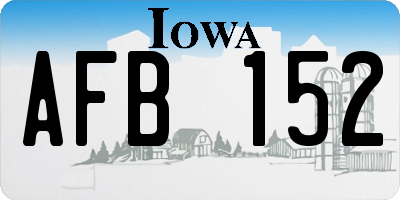 IA license plate AFB152