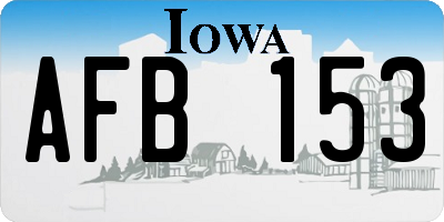 IA license plate AFB153