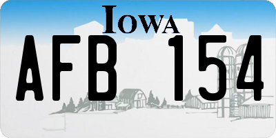 IA license plate AFB154