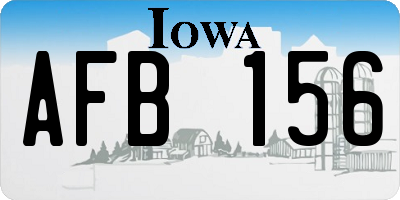 IA license plate AFB156