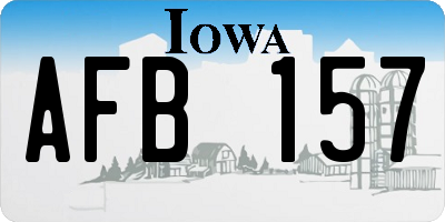 IA license plate AFB157