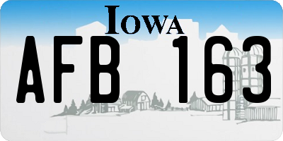IA license plate AFB163
