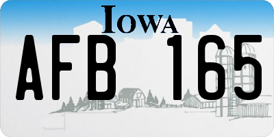 IA license plate AFB165