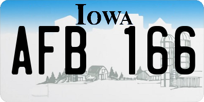 IA license plate AFB166