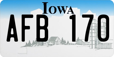 IA license plate AFB170