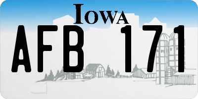 IA license plate AFB171