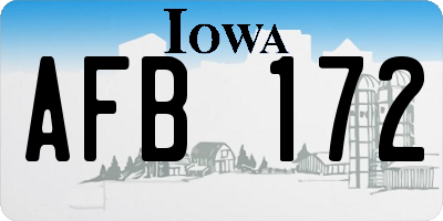 IA license plate AFB172
