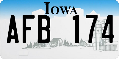 IA license plate AFB174