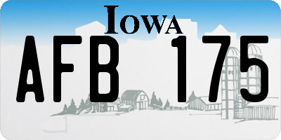 IA license plate AFB175