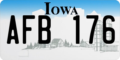 IA license plate AFB176
