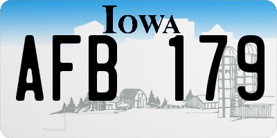IA license plate AFB179