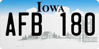 IA license plate AFB180