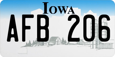IA license plate AFB206