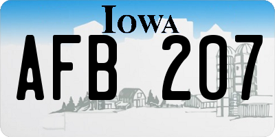 IA license plate AFB207
