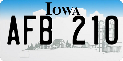 IA license plate AFB210