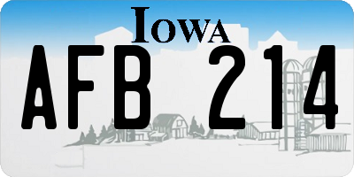 IA license plate AFB214