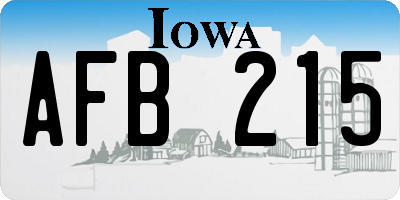 IA license plate AFB215
