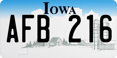 IA license plate AFB216