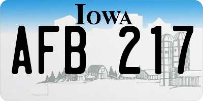 IA license plate AFB217