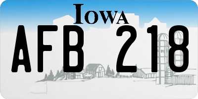 IA license plate AFB218