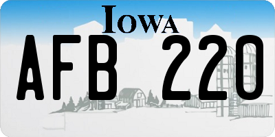 IA license plate AFB220