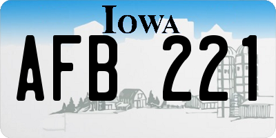 IA license plate AFB221
