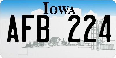 IA license plate AFB224