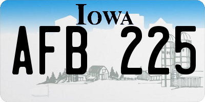 IA license plate AFB225