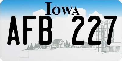 IA license plate AFB227