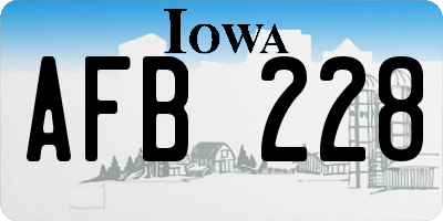 IA license plate AFB228