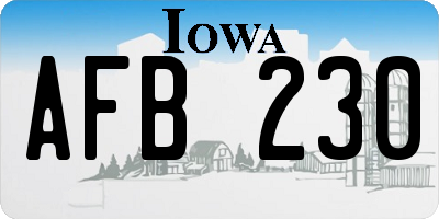 IA license plate AFB230