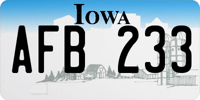IA license plate AFB233
