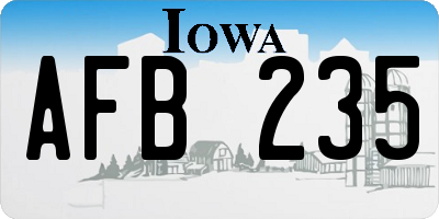 IA license plate AFB235