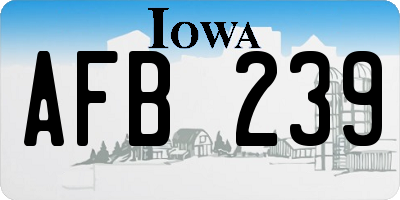 IA license plate AFB239