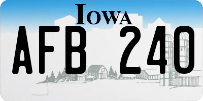 IA license plate AFB240