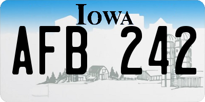 IA license plate AFB242