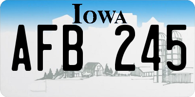 IA license plate AFB245