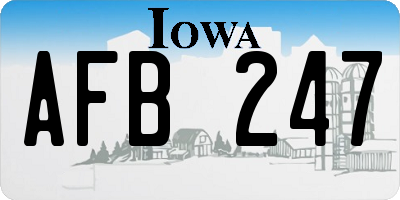 IA license plate AFB247