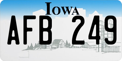 IA license plate AFB249