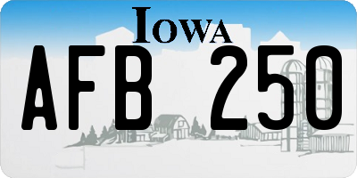 IA license plate AFB250