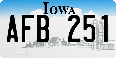 IA license plate AFB251