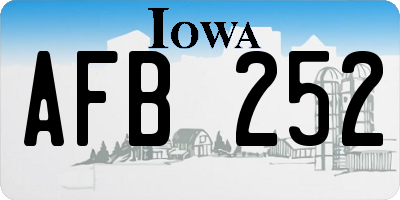 IA license plate AFB252