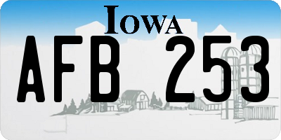 IA license plate AFB253