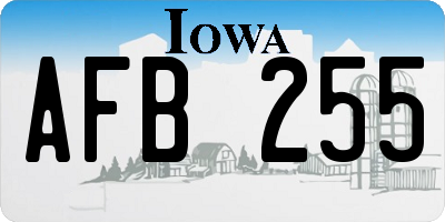 IA license plate AFB255