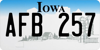 IA license plate AFB257