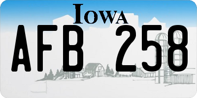 IA license plate AFB258