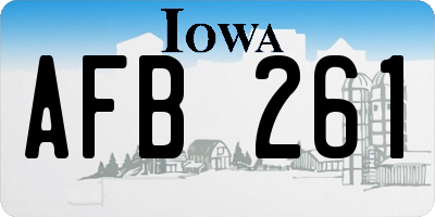 IA license plate AFB261