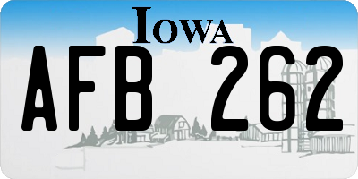IA license plate AFB262